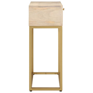 Avlastningsbord 90x30x76 cm massivt mangoträ och järn