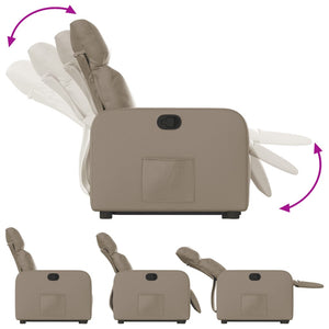 Reclinerfåtölj med uppresningshjälp cappuccino konstläder