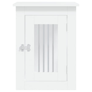 Hundbur/sidobord vit 45x62x59 cm konstruerat trä