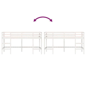 Loftsäng med stege 90x190 cm massiv furu