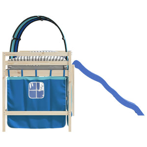 Gardiner för loftsäng med tunnel blå polyester