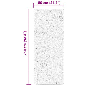 Mjuk matta HUARTE med kort lugg tvättbar gräddvit 80x250 cm