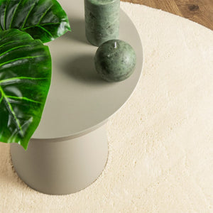 Mjuk matta HUARTE med kort lugg tvättbar gräddvit Ø 100 cm