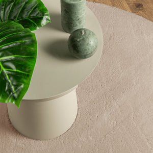 Mjuk matta HUARTE med kort lugg tvättbar sandbeige Ø 100 cm