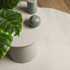 Matta IZA kort lugg skandinavisk look gräddvit Ø 120 cm