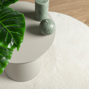 Matta OVIEDO kort lugg gräddvit Ø 200 cm