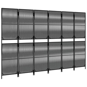 Rumsavdelare 6 paneler svart konstrottning
