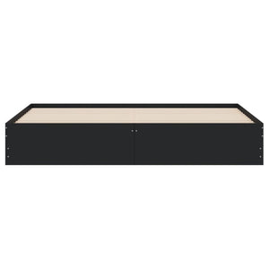 Sängram med lådor svart 180x200 cm konstruerat trä