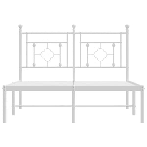 Sängram med huvudgavel metall vit 120x190 cm
