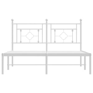 Sängram med huvudgavel metall vit 140x190 cm