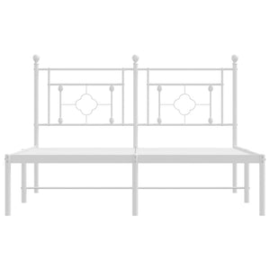 Sängram med huvudgavel metall vit 140x200 cm