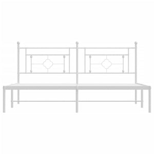 Sängram med huvudgavel metall vit 183x213 cm