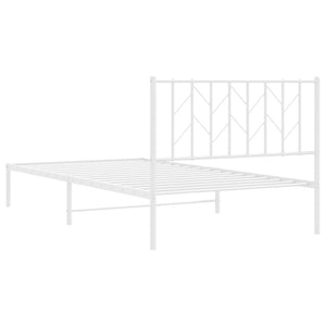 Sängram med huvudgavel metall vit 107x203 cm