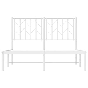 Sängram med huvudgavel metall vit 120x200 cm