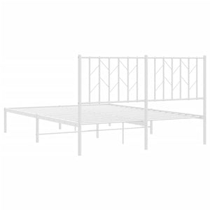 Sängram med huvudgavel metall vit 140x190 cm