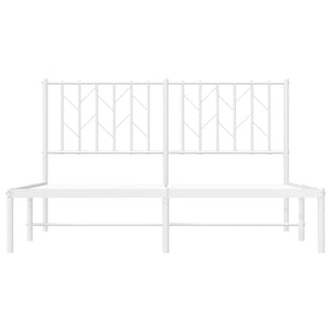 Sängram med huvudgavel metall vit 140x200 cm