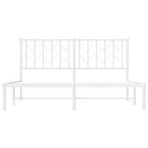 Sängram med huvudgavel metall vit 150x200 cm