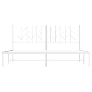 Sängram med huvudgavel metall vit 160x200 cm