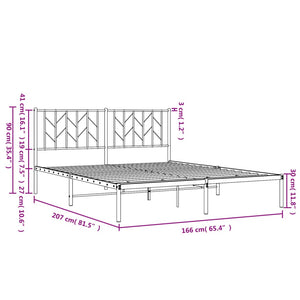Sängram med huvudgavel metall vit 160x200 cm