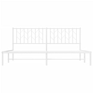 Sängram med huvudgavel metall vit 183x213 cm