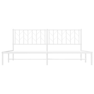Sängram med huvudgavel metall vit 193x203 cm
