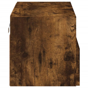 Väggmonterad tv-bänk rökfärgad ek 60x30x30 cm konstruerat trä