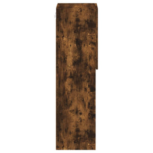 Tv-bänk med LED-belysning rökfärgad ek 30,5x30x102 cm