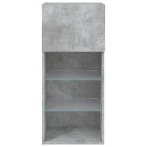 Tv-bänk med LED-belysning betonggrå 40,5x30x90 cm