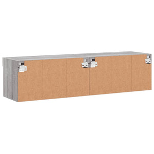 TV-bänk med LED-belysning 2 st grå sonoma 60x30x30 cm