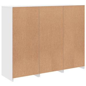 Skänkar med LED-belysning 3 st vit konstruerat trä