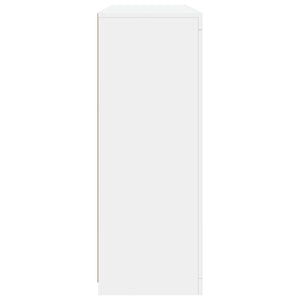 Skänkar med LED-belysning 3 st vit konstruerat trä