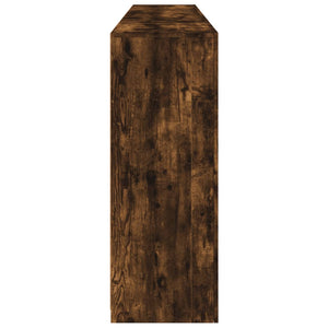 Skänk med LED-belysning rökfärgad ek 202x37x100 cm