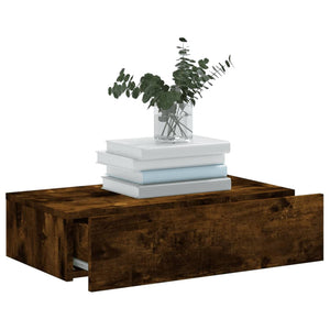 Tv-bänk med LED-belysning rökfärgad ek 60x35x15,5 cm