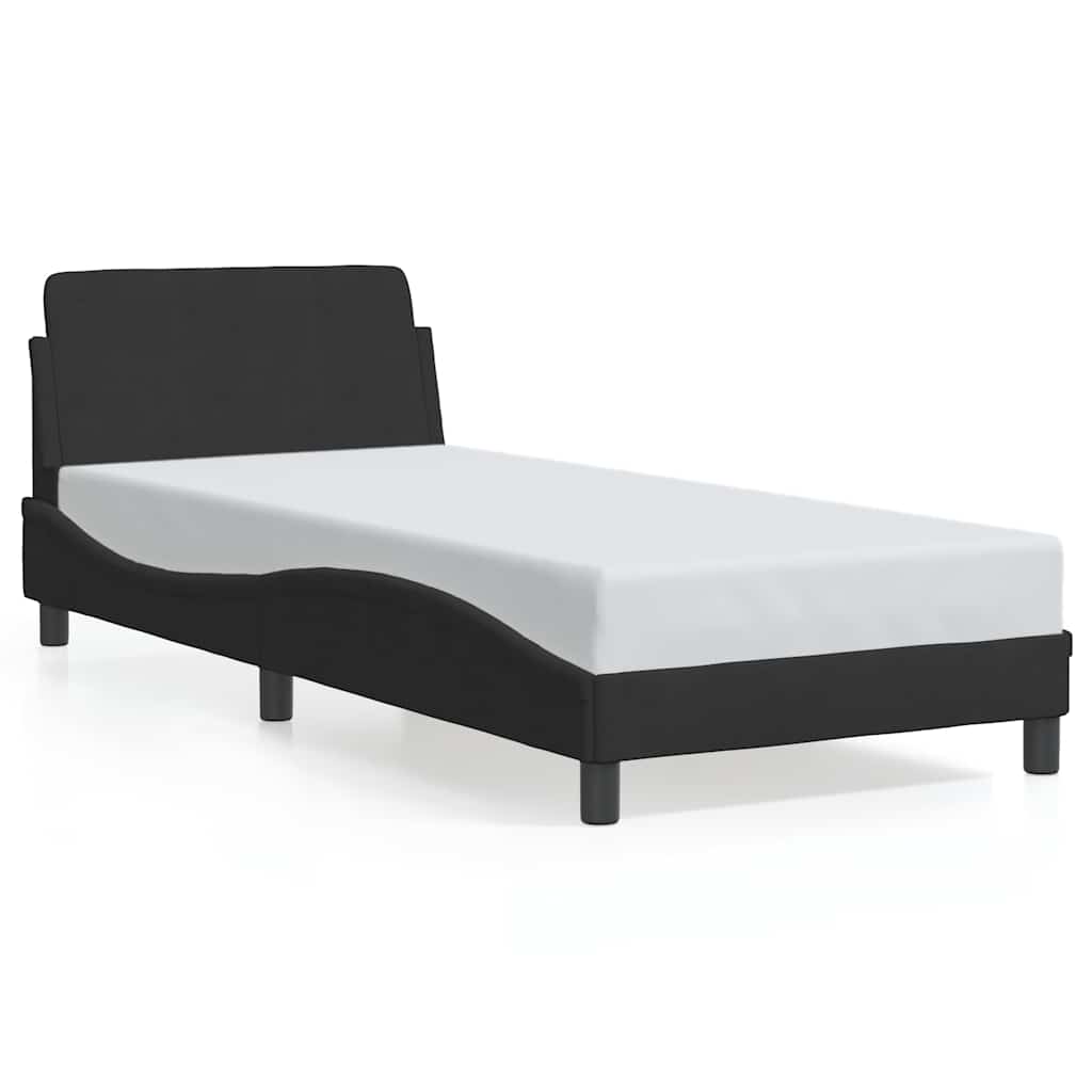 Bed Frame with Headboard "Dover" Black 80x200 cm Velvet
