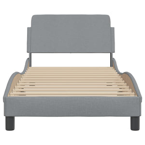 Bed Frame "Dover" Light Grey 90x190 cm Fabric