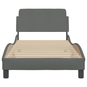 Bed Frame "Dover" Dark Grey 90x190 cm Fabric