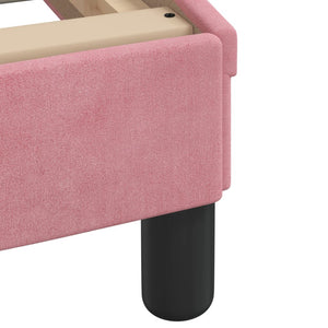Bed Frame with Headboard "Dover" Pink 90x190 cm Velvet
