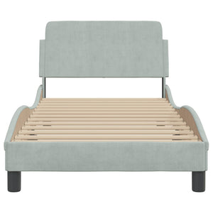 Bed Frame "Dover" Light Grey 90x200 cm Velvet
