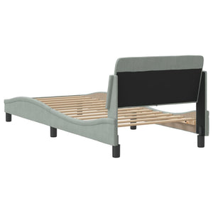 Bed Frame "Dover" Light Grey 90x200 cm Velvet