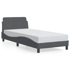 Bed Frame "Dover" Dark Grey 90x200 cm Velvet