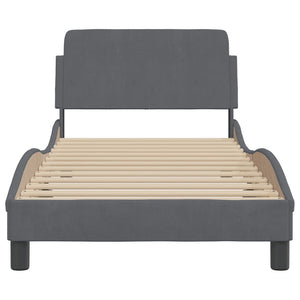 Bed Frame "Dover" Dark Grey 90x200 cm Velvet