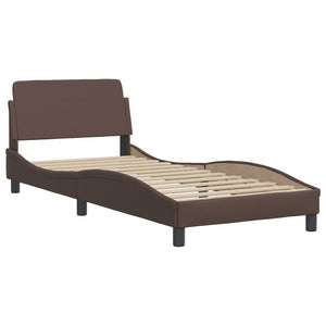 Bed Frame "Dover" Brown 90x200 cm Faux Leather