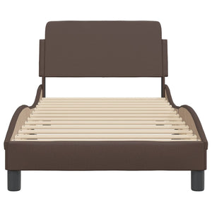 Bed Frame "Dover" Brown 90x200 cm Faux Leather
