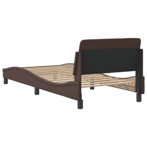 Bed Frame "Dover" Brown 90x200 cm Faux Leather