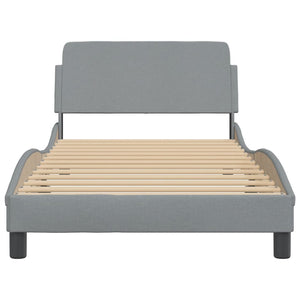 Bed Frame "Dover" Light Grey 100x200 cm Fabric