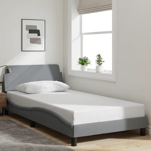 Bed Frame "Dover" Light Grey 100x200 cm Fabric