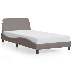 Bed Frame "Dover" Taupe 100x200 cm Fabric