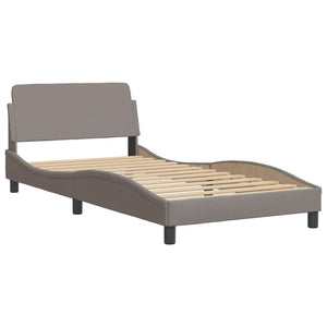 Bed Frame "Dover" Taupe 100x200 cm Fabric