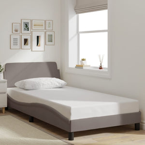 Bed Frame "Dover" Taupe 100x200 cm Fabric