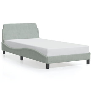 Bed Frame "Dover" Light Grey 100x200 cm Velvet